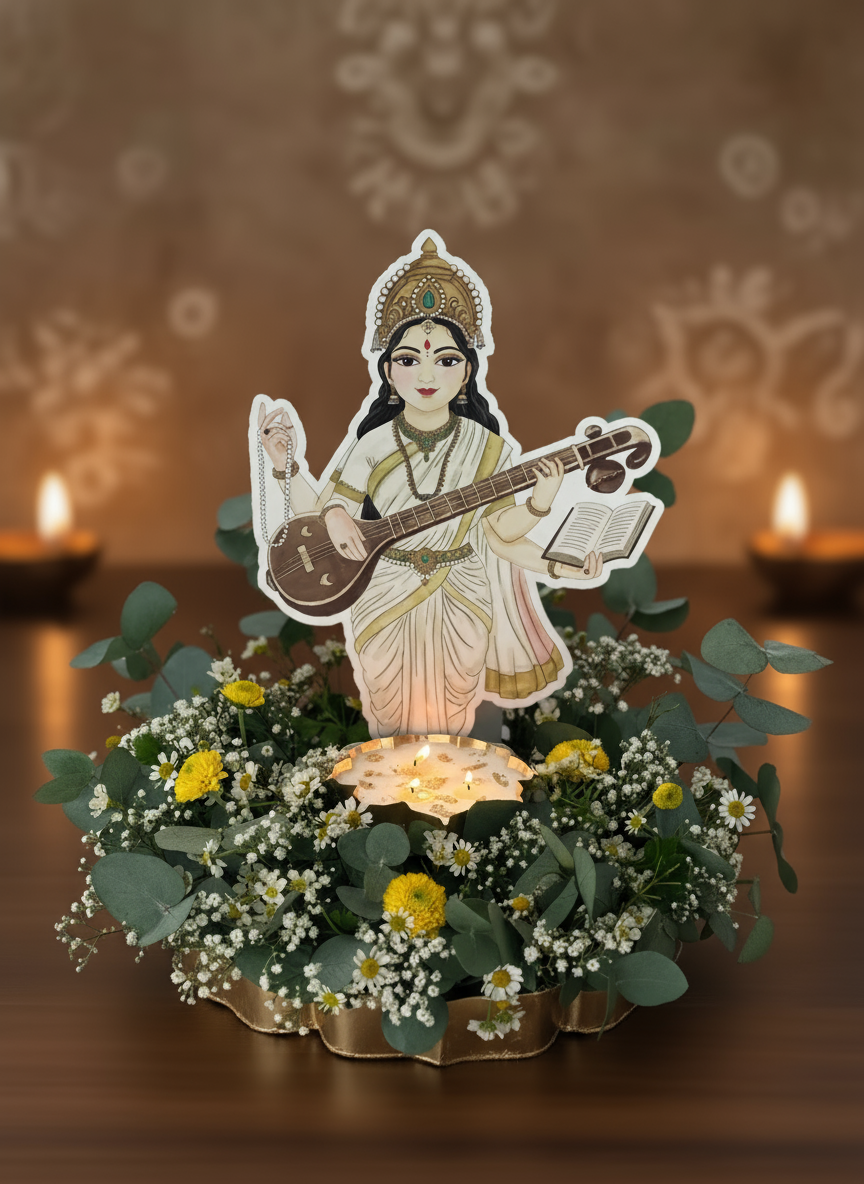 DivineBloom Collection - Flowers and Urli Candle